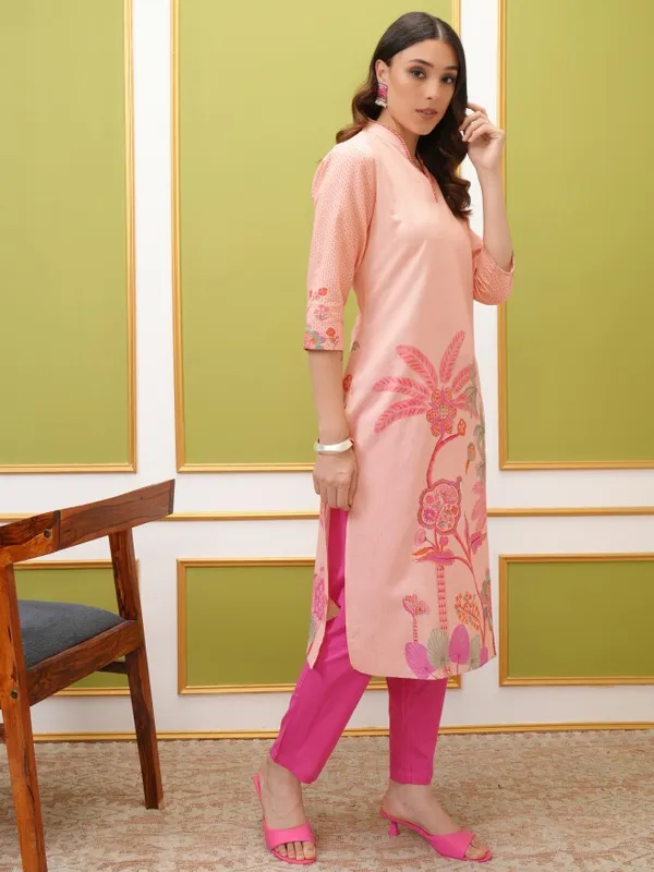  Vishudh Women Pink Printed Kurta Sets