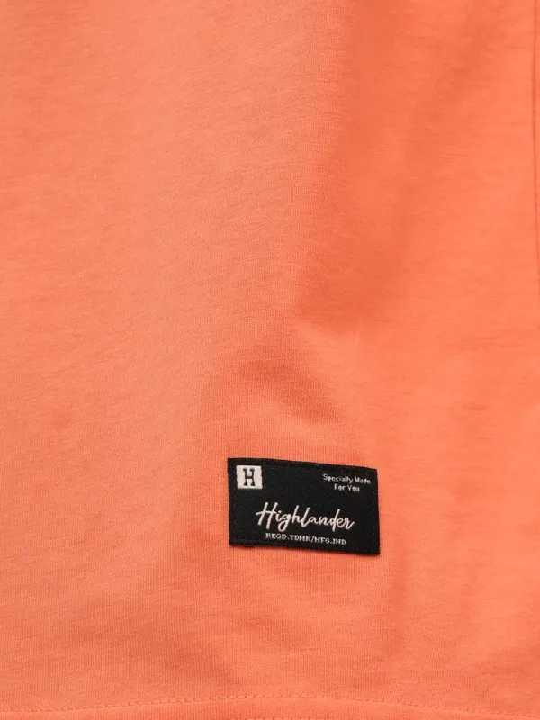 Highlander Men Coral Printed Oversized Fit Round Neck T-Shirt