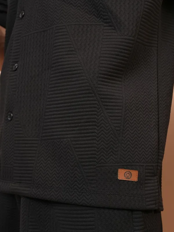 Locomotive Premium Men Black Shirt With Shorts Co-Ords