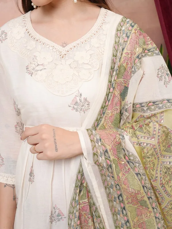  Vishudh Women White Printed A-Line Dresses