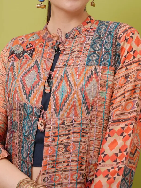 Vishudh Women Blue Printed Top With Trouser