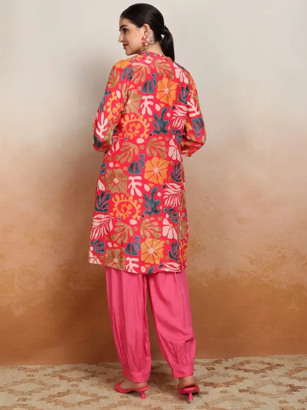 Vishudh Women Pink Printed Top With Trousers