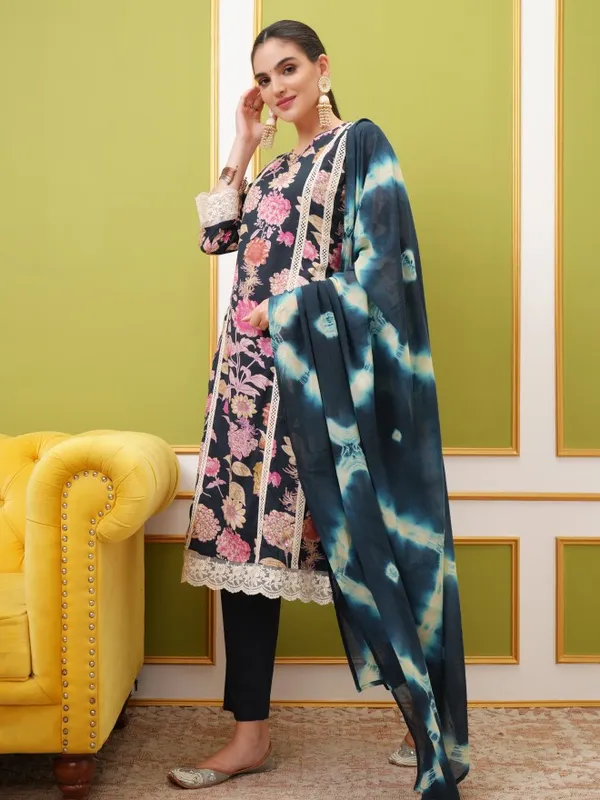  Vishudh Women Navy Blue Printed Kurta Sets