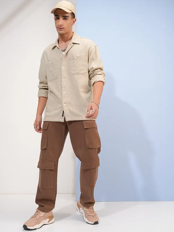 Men Oversized Fit Overshirt