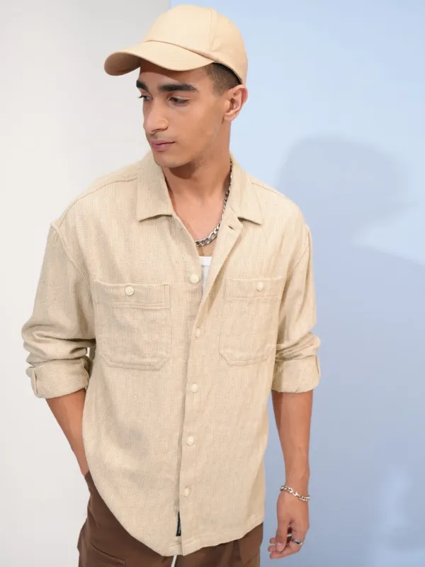 Men Oversized Fit Overshirt