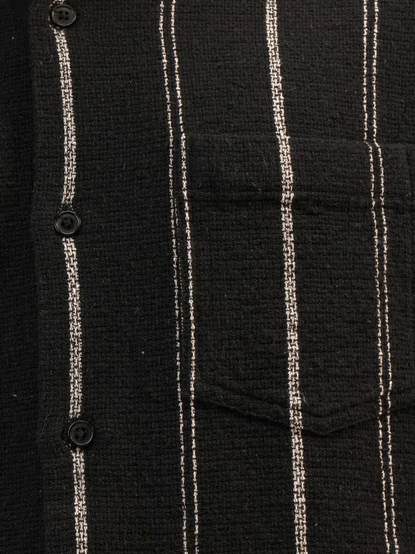  Highlander Men Black Striped Relaxed Fit Casual Shirts