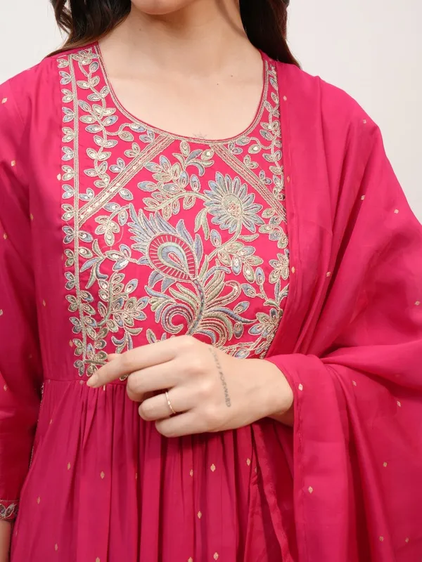  Vishudh Women Pink Embroidered Kurta Sets