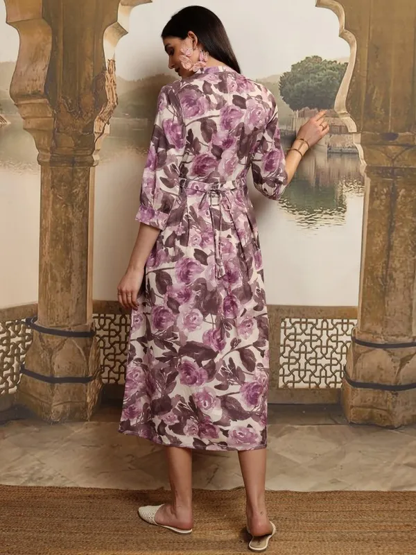 Vishudh Women Magenta Printed Maxi Dress