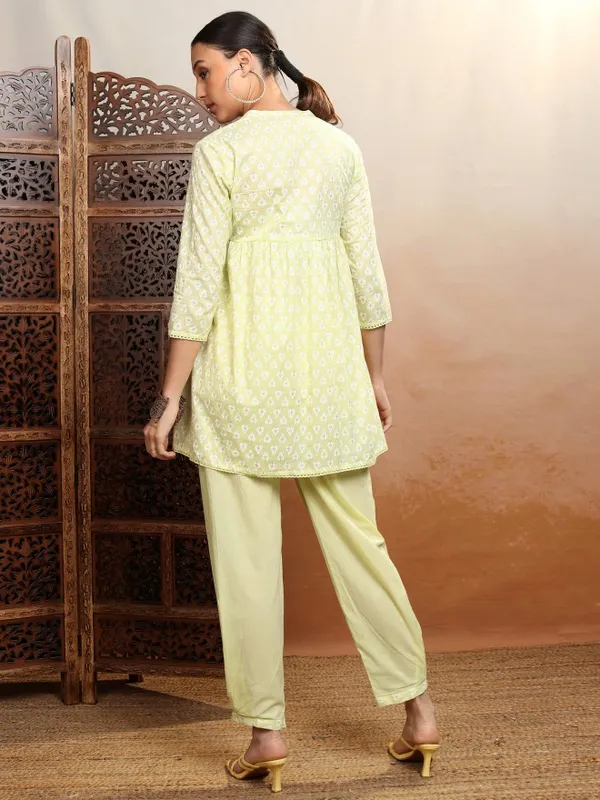 Vishudh Women Yellow Top With Trousers Co-Ords