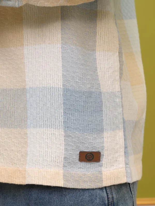 Locomotive Premium Men Yellow Checked Oversized Fit Overshirt