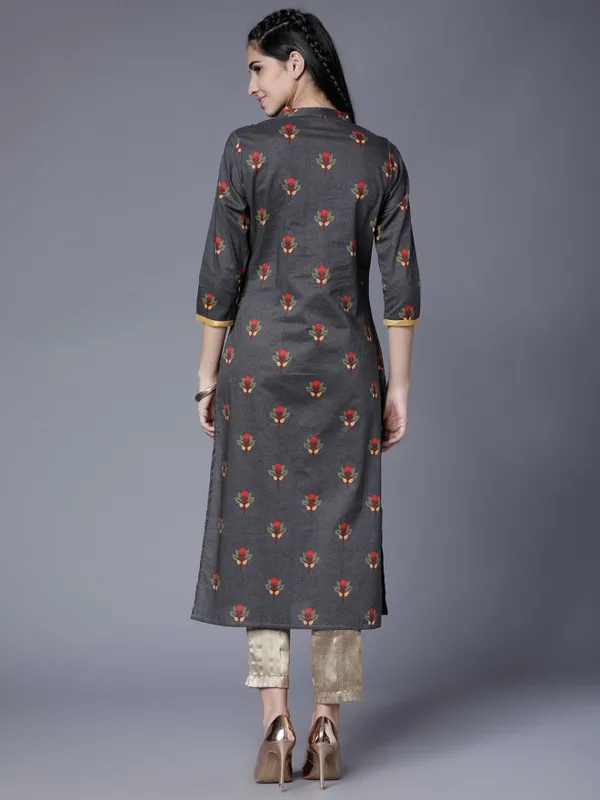  Vishudh Women Black Printed Straight Kurtas