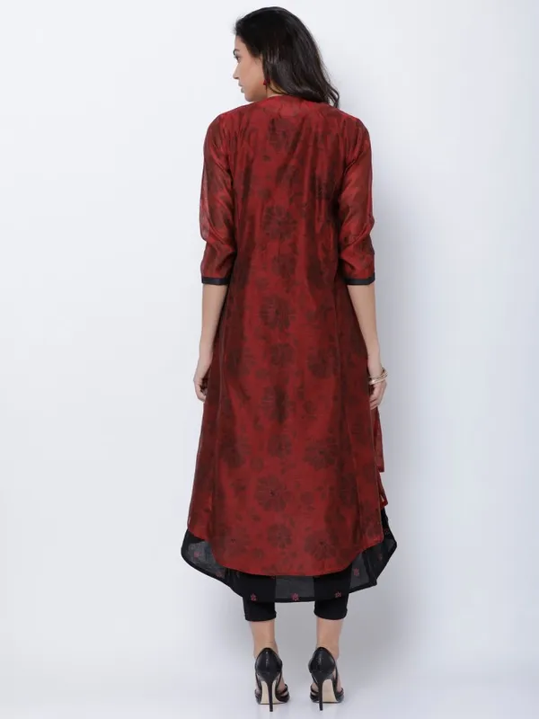  Vishudh Women Black Printed A-Line Kurtas