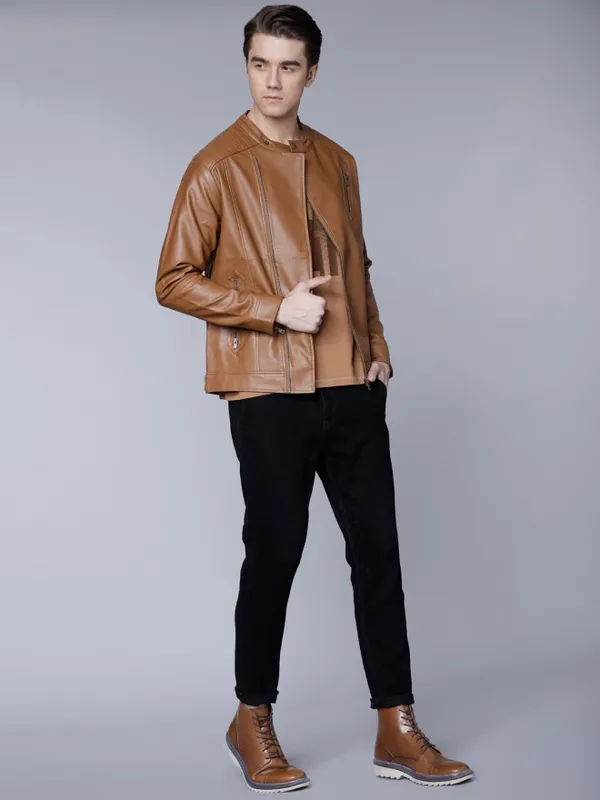 Tan Biker Jacket