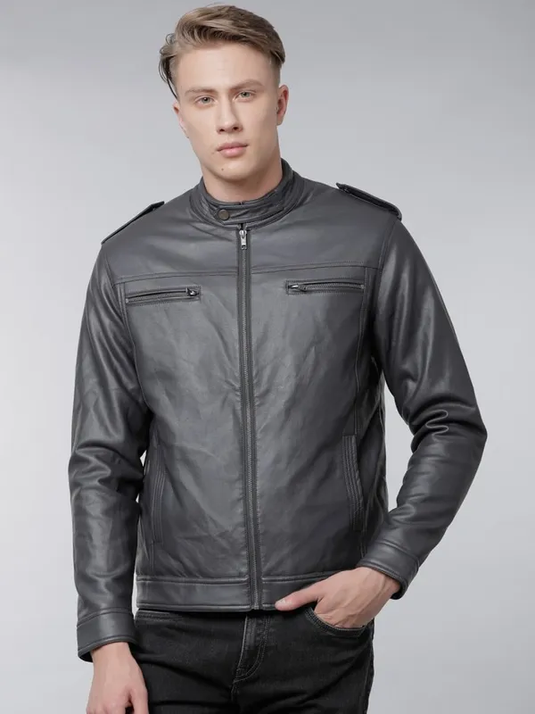 Dark Grey Biker Jacket