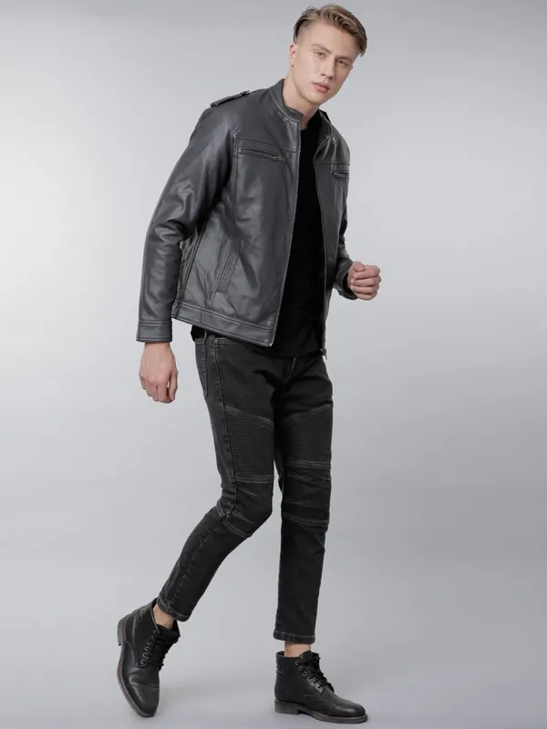 Dark Grey Biker Jacket