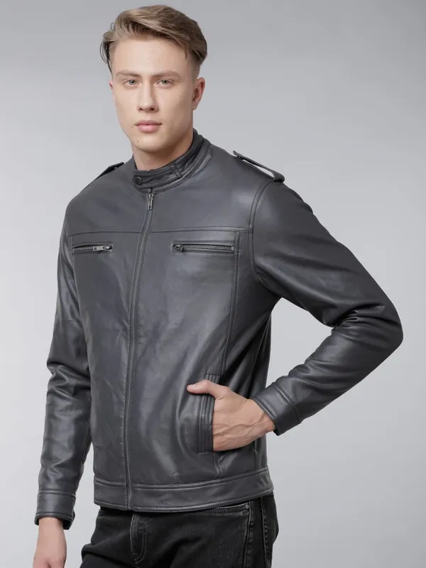 Dark Grey Biker Jacket