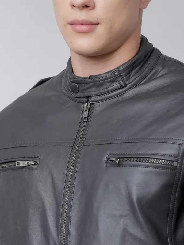 Dark Grey Biker Jacket