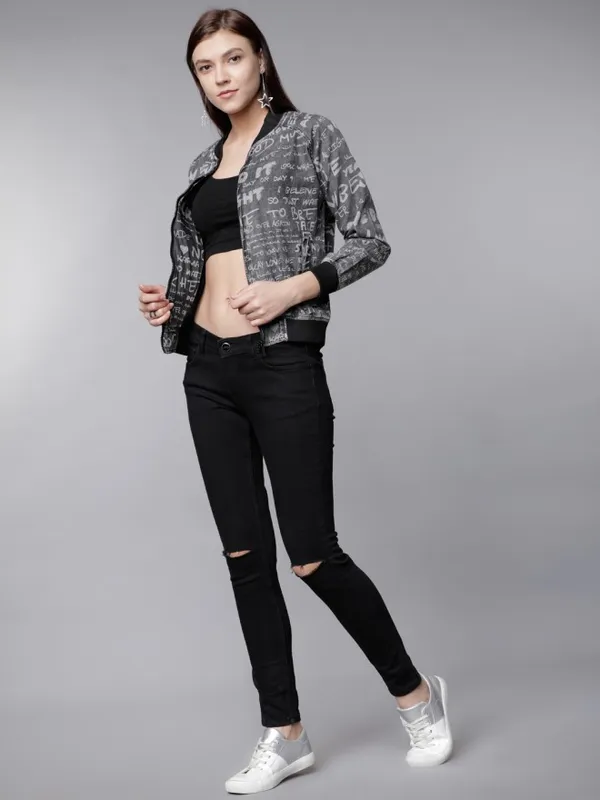  Tokyo Talkies Women Black Bomber Jackets