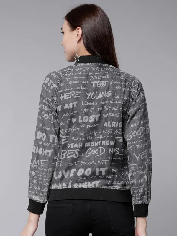  Tokyo Talkies Women Black Bomber Jackets