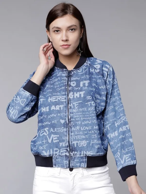  Tokyo Talkies Women Blue Bomber Jackets