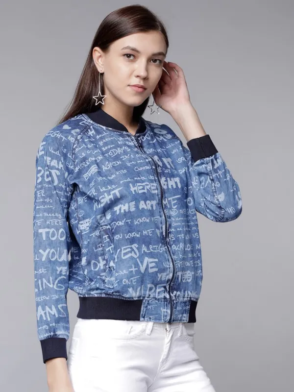  Tokyo Talkies Women Blue Bomber Jackets