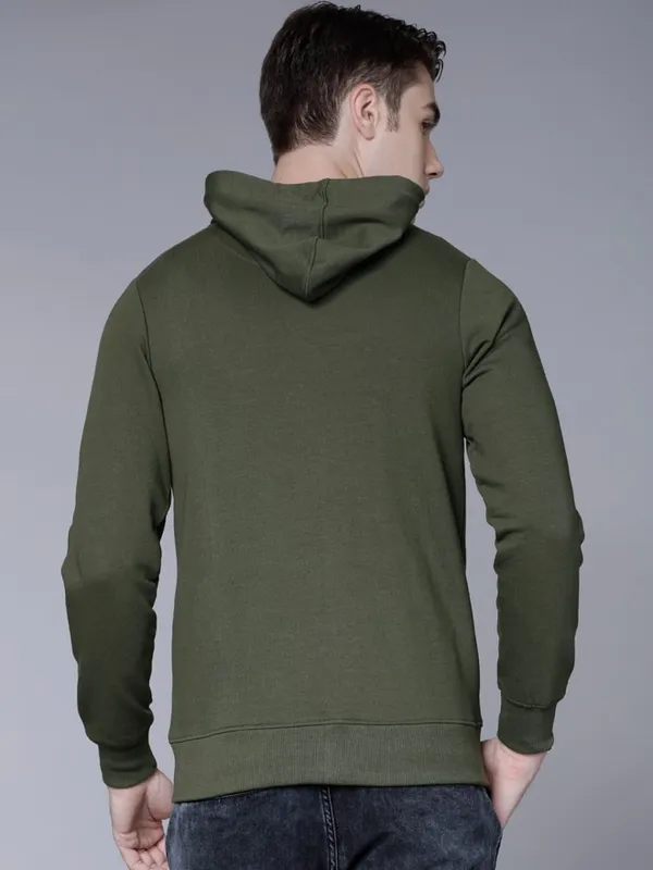 Men Solid Hoodie Sweatshirt