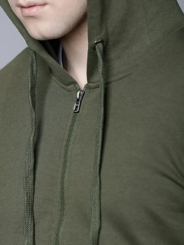 Men Solid Hoodie Sweatshirt