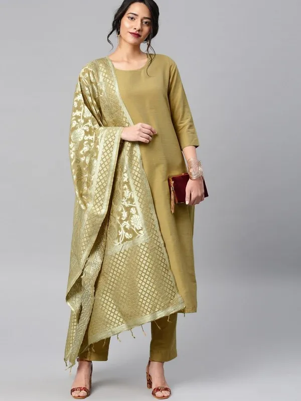  Vishudh Women Beige Printed Kurta Sets