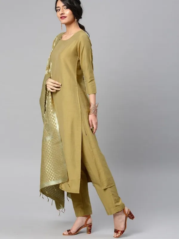  Vishudh Women Beige Printed Kurta Sets