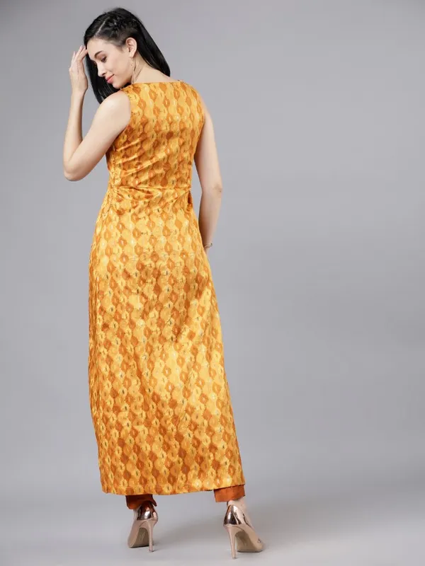  Vishudh Women Mustard Printed Kurta Sets