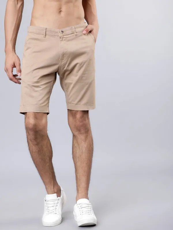  Highlander Men Beige Regular Fit Chino Shorts Shorts