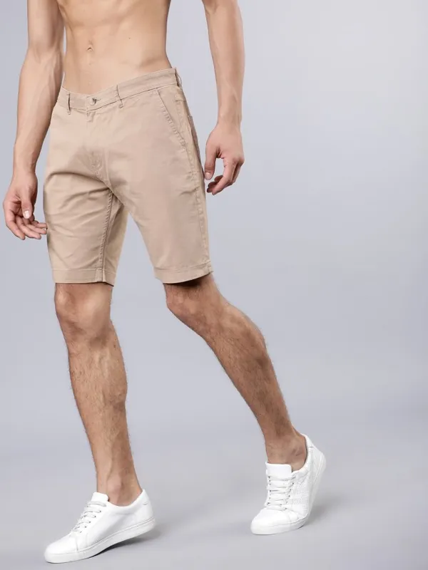  Highlander Men Beige Regular Fit Chino Shorts Shorts
