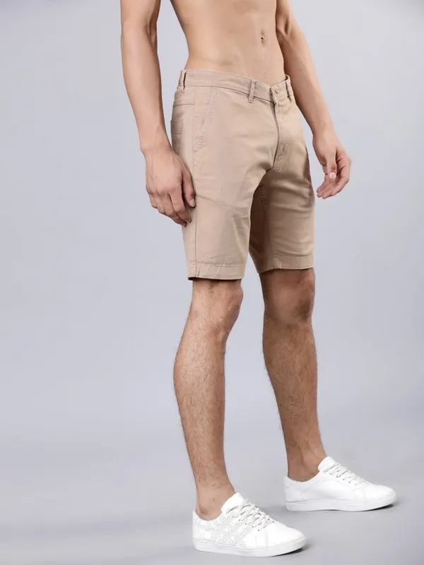  Highlander Men Beige Regular Fit Chino Shorts Shorts