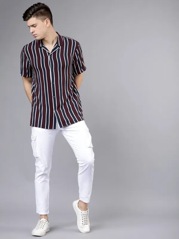  Highlander Men White Slim Fit Solid Casual Trousers