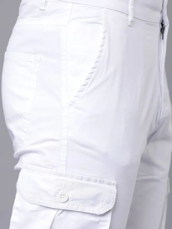  Highlander Men White Slim Fit Solid Casual Trousers