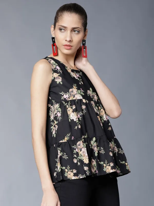 Printed Empire Top
