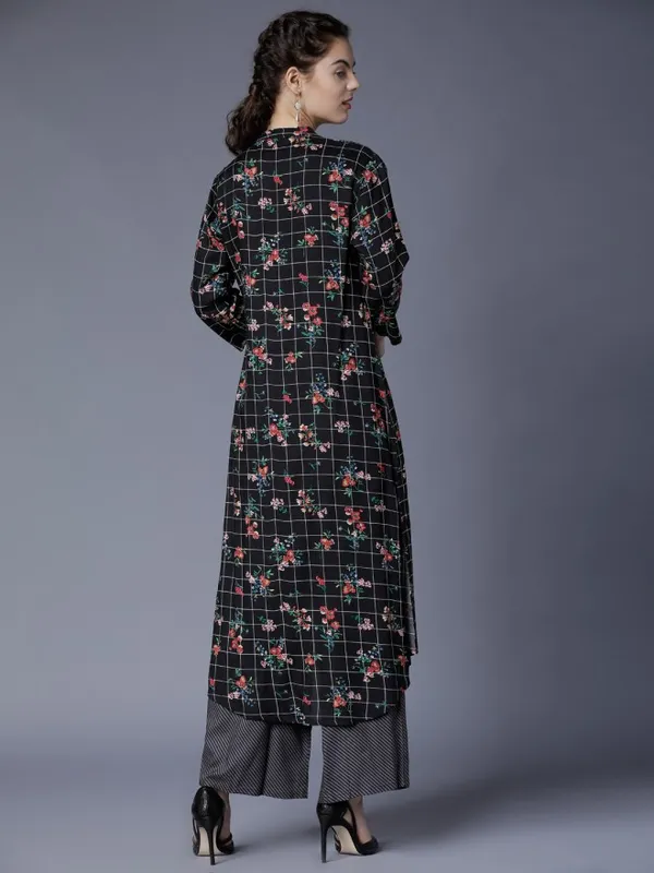  Vishudh Women Black Printed Kurta Sets