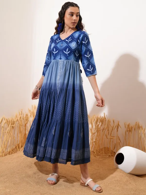 Printed A-Line Dress