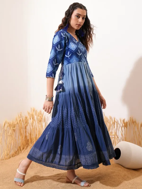 Printed A-Line Dress