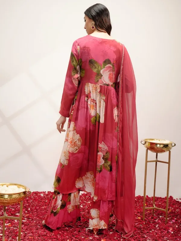  Vishudh Women Pink Printed Kurta Sets