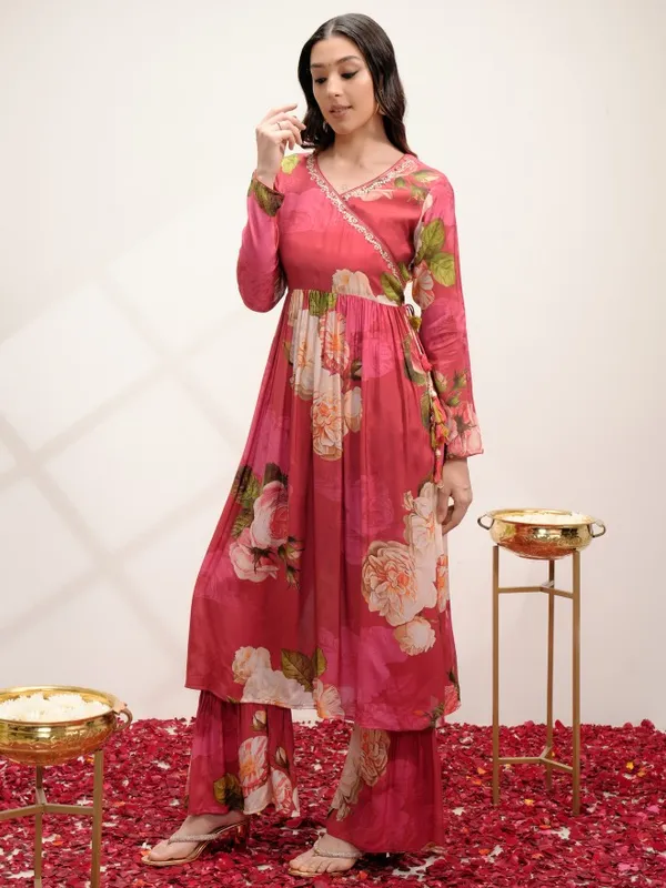  Vishudh Women Pink Printed Kurta Sets