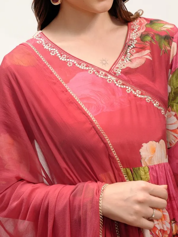  Vishudh Women Pink Printed Kurta Sets