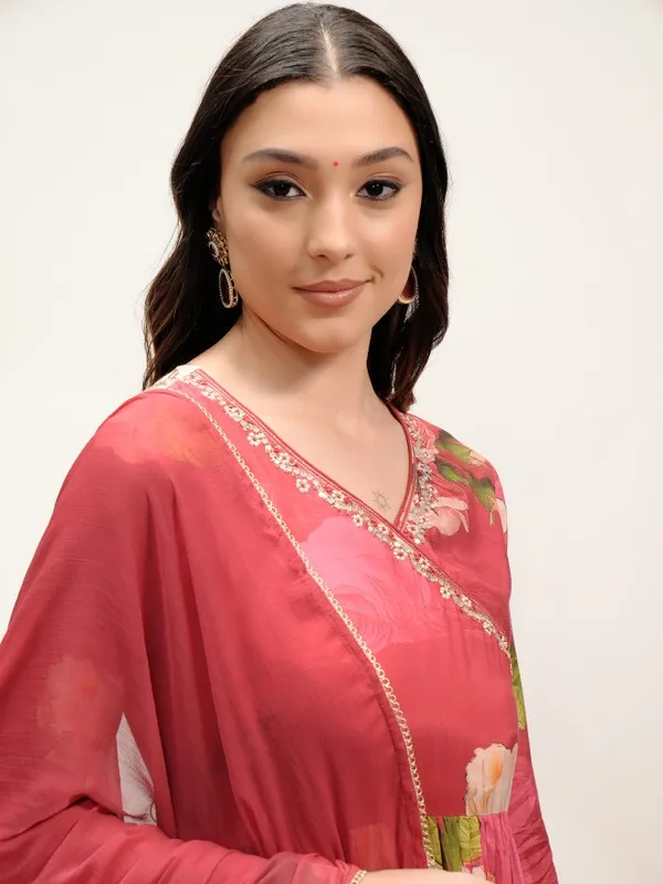  Vishudh Women Pink Printed Kurta Sets