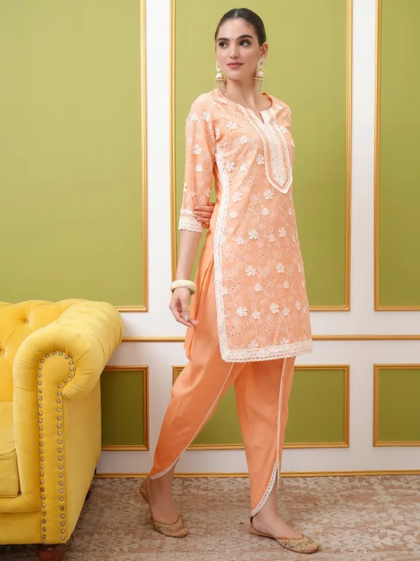 Vishudh Women Peach Top With Trouser