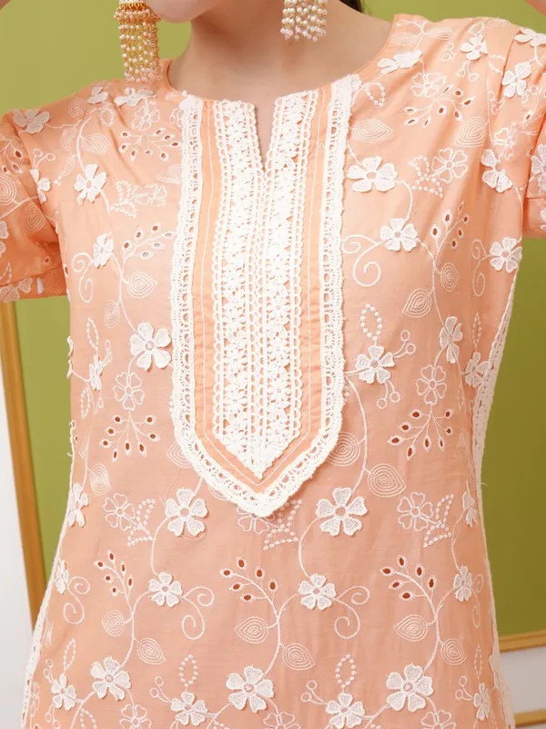 Vishudh Women Peach Top With Trouser