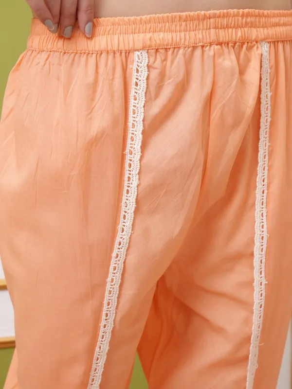 Vishudh Women Peach Top With Trouser