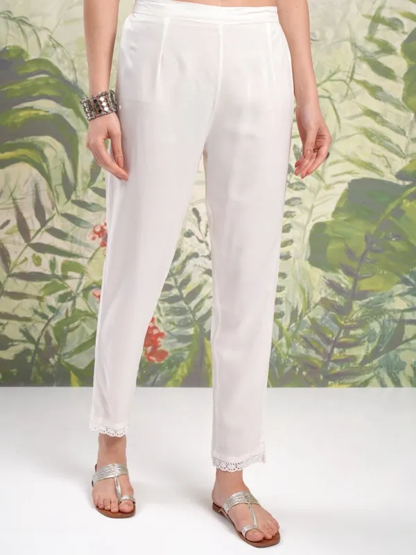 Vishudh Women Pink Embroidered Kurta With Trouser