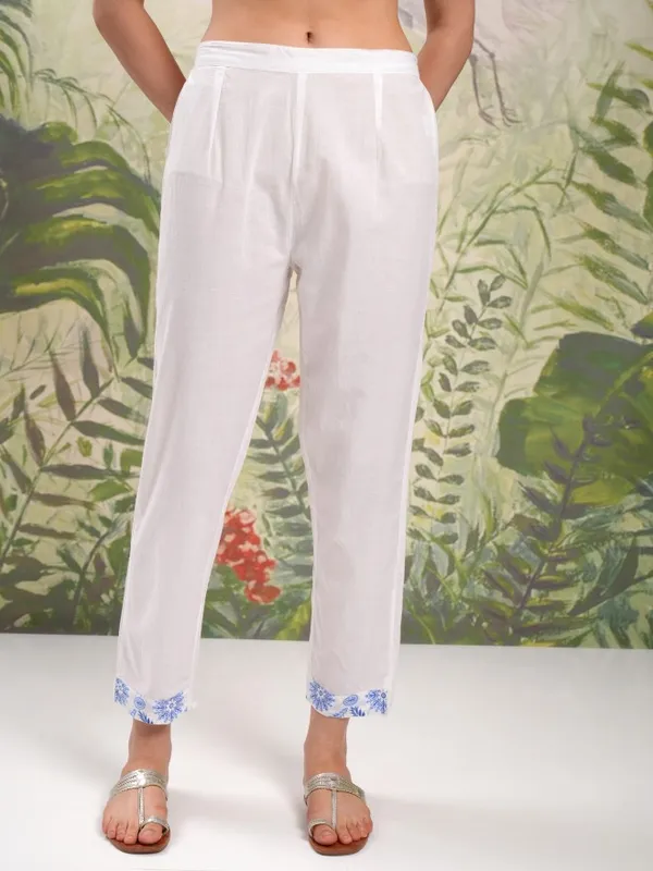 Vishudh Women Blue Printed Kurta With Trouser And Dupatta