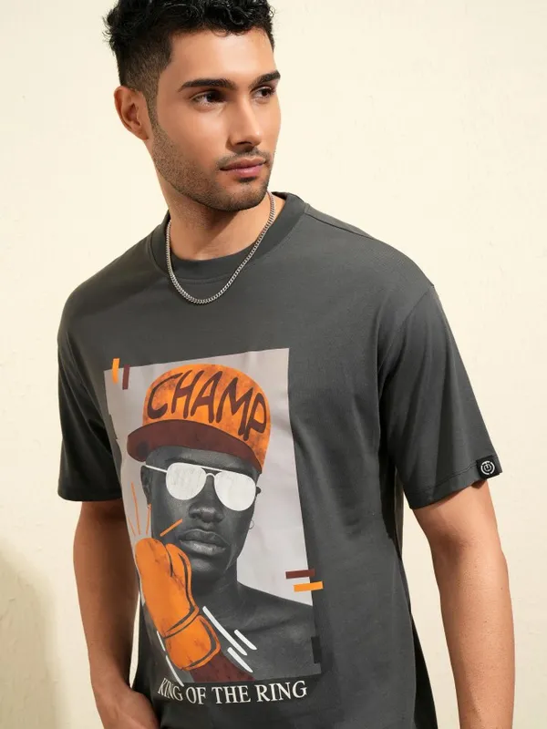 Men Printed Round Neck T-Shirt