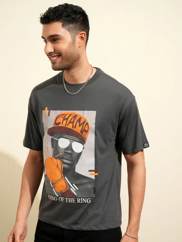 Men Printed Round Neck T-Shirt